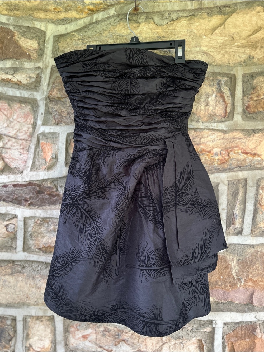 Juicy Couture Black Strapless Ruched Cocktail Dress size 2